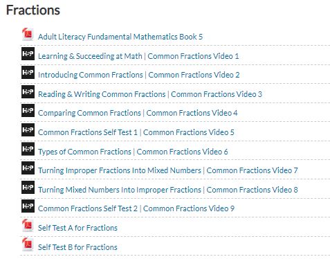 Screenshot of Carol's course showing the H5P modules