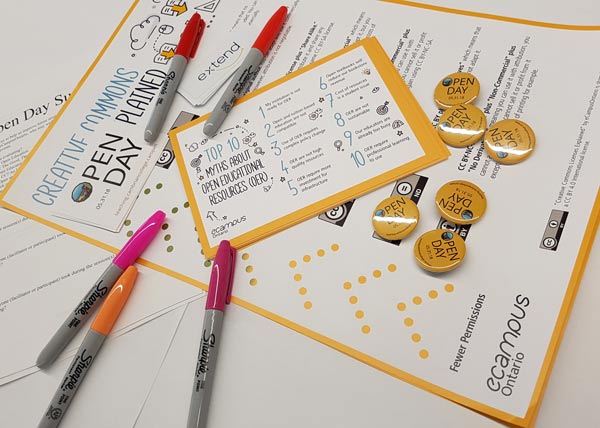 Photo from Open Day: Posters, markers, postcards and buttons
