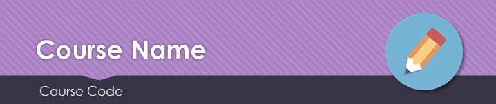 Sample Header with "Course Code, Course Name" as text with a pencil icon.