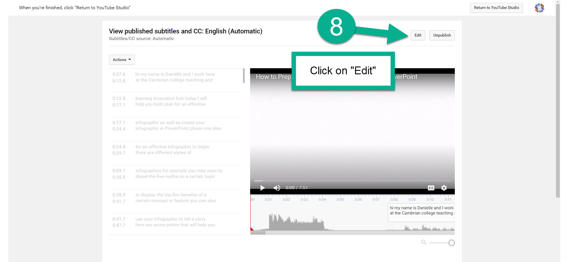 Step 8: Click on "Edit" in the top left corner